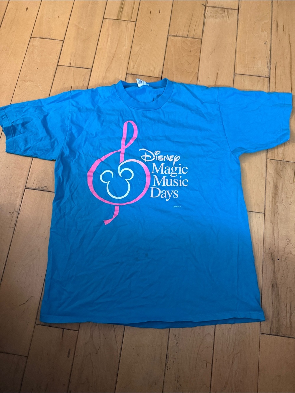 Disney Bright Blue Short‑Sleeve Music Graphic Tee